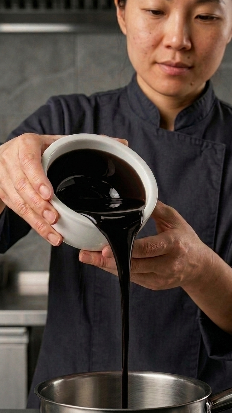 Hoisin Sauce being poured ORIENTAL SPECIALTY LTD.